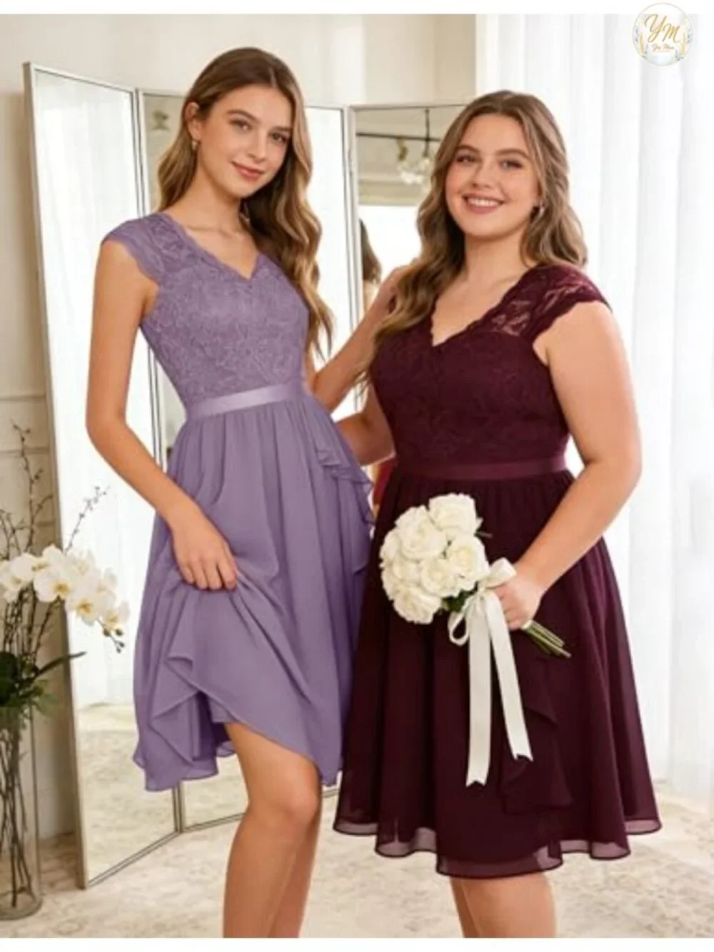 Ruffle Lace Cocktail Dress, Semi Formal Prom Dress, A-line Floral